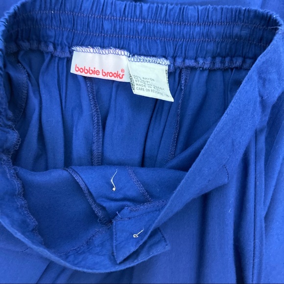 Vintage 90s blue high waisted button front midi full circle a-line skirt small - Picture 9 of 9